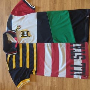 Screenshot Luxury Hip Hop Mens Striped Colorblock Graffiti Polo Size‎ 2x…
